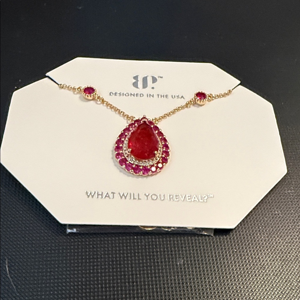 Stunning Red Teardrop Necklace by JF